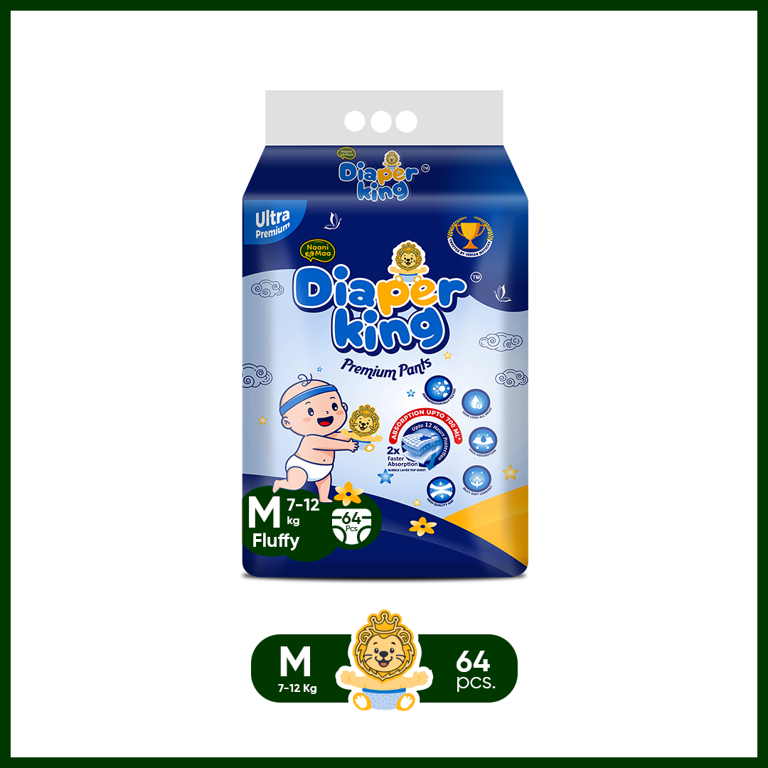 Diaper King Fluffy Diaper Pants 64 Pcs Medium