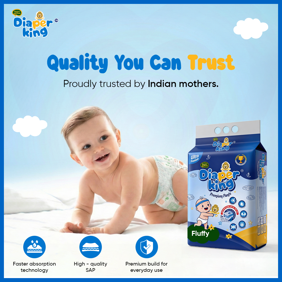 Diaper King Fluffy Diaper Pants 64 Pcs Medium