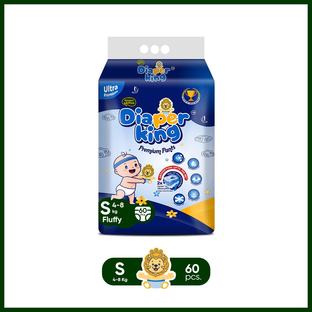 Diaper King Fluffy Diaper Pants 60 Pcs Small